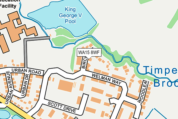 WA15 8WF map - OS OpenMap – Local (Ordnance Survey) WA15 8WF map - OS OpenMap – Local (Ordnance Survey)