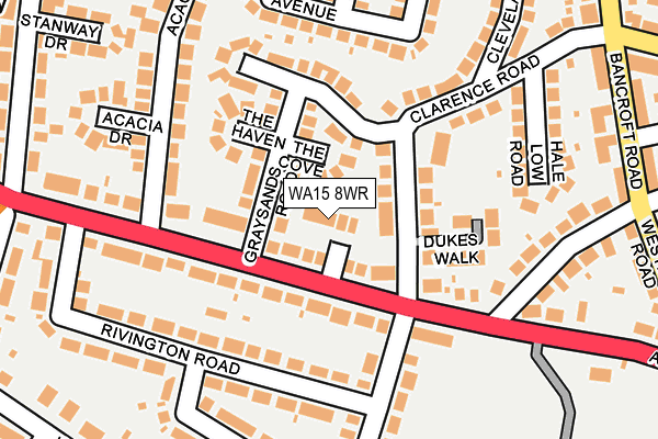 WA15 8WR map - OS OpenMap – Local (Ordnance Survey) WA15 8WR map - OS OpenMap – Local (Ordnance Survey)