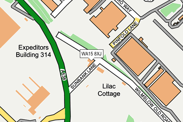 WA15 8XJ map - OS OpenMap – Local (Ordnance Survey) WA15 8XJ map - OS OpenMap – Local (Ordnance Survey)