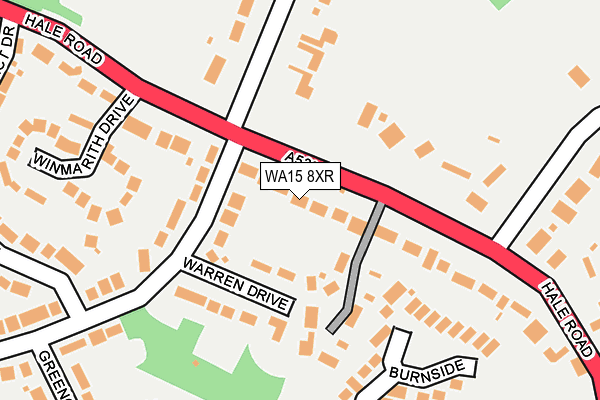 WA15 8XR map - OS OpenMap – Local (Ordnance Survey)