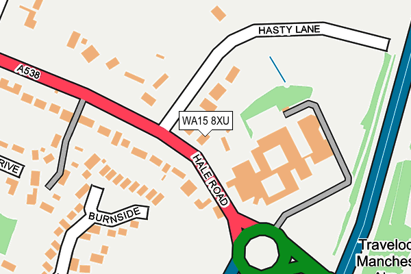 WA15 8XU map - OS OpenMap – Local (Ordnance Survey)