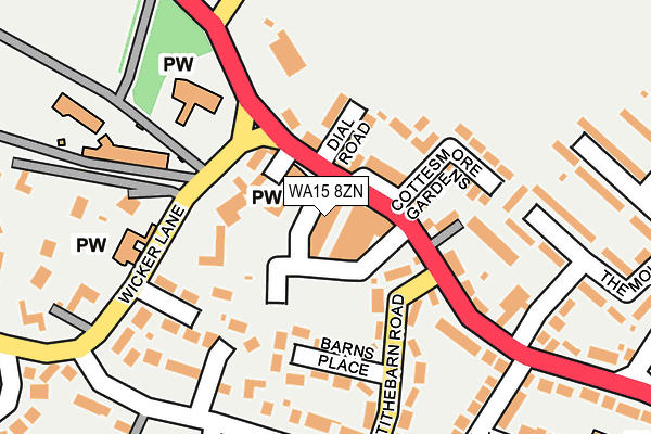 WA15 8ZN map - OS OpenMap – Local (Ordnance Survey) WA15 8ZN map - OS OpenMap – Local (Ordnance Survey)