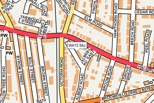 WA15 9AJ map - OS OpenMap – Local (Ordnance Survey) WA15 9AJ map - OS OpenMap – Local (Ordnance Survey)