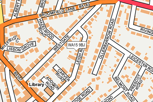 WA15 9BJ map - OS OpenMap – Local (Ordnance Survey) WA15 9BJ map - OS OpenMap – Local (Ordnance Survey)