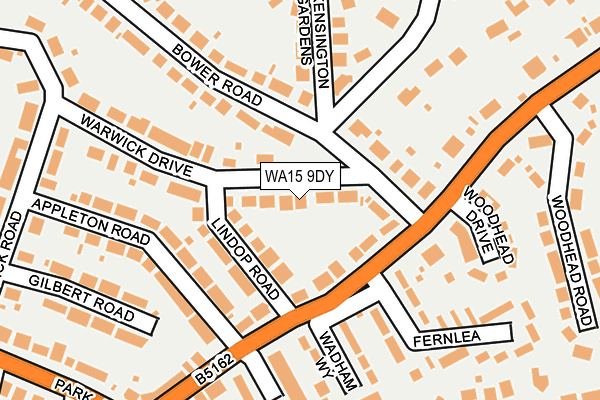 WA15 9DY map - OS OpenMap – Local (Ordnance Survey) WA15 9DY map - OS OpenMap – Local (Ordnance Survey)
