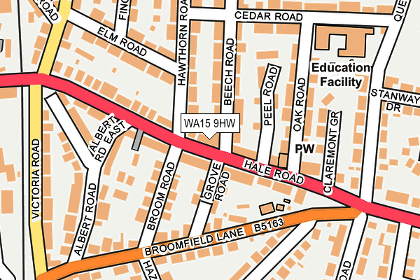 WA15 9HW map - OS OpenMap – Local (Ordnance Survey) WA15 9HW map - OS OpenMap – Local (Ordnance Survey)