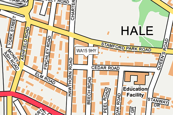 WA15 9HY map - OS OpenMap – Local (Ordnance Survey) WA15 9HY map - OS OpenMap – Local (Ordnance Survey)