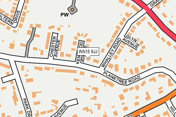 WA15 9JJ map - OS OpenMap – Local (Ordnance Survey) WA15 9JJ map - OS OpenMap – Local (Ordnance Survey)