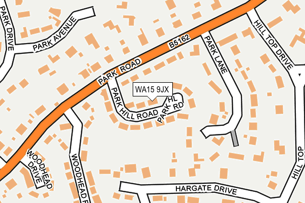 WA15 9JX map - OS OpenMap – Local (Ordnance Survey) WA15 9JX map - OS OpenMap – Local (Ordnance Survey)