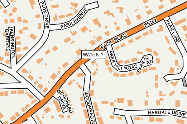 WA15 9JY map - OS OpenMap – Local (Ordnance Survey) WA15 9JY map - OS OpenMap – Local (Ordnance Survey)
