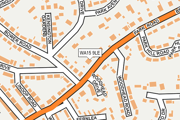 WA15 9LE map - OS OpenMap – Local (Ordnance Survey) WA15 9LE map - OS OpenMap – Local (Ordnance Survey)