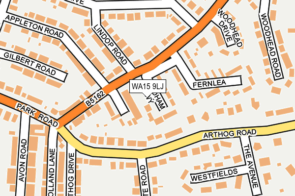 WA15 9LJ map - OS OpenMap – Local (Ordnance Survey)