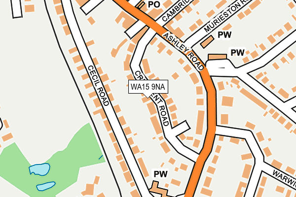 WA15 9NA map - OS OpenMap – Local (Ordnance Survey) WA15 9NA map - OS OpenMap – Local (Ordnance Survey)
