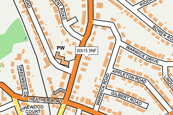 WA15 9NF map - OS OpenMap – Local (Ordnance Survey) WA15 9NF map - OS OpenMap – Local (Ordnance Survey)