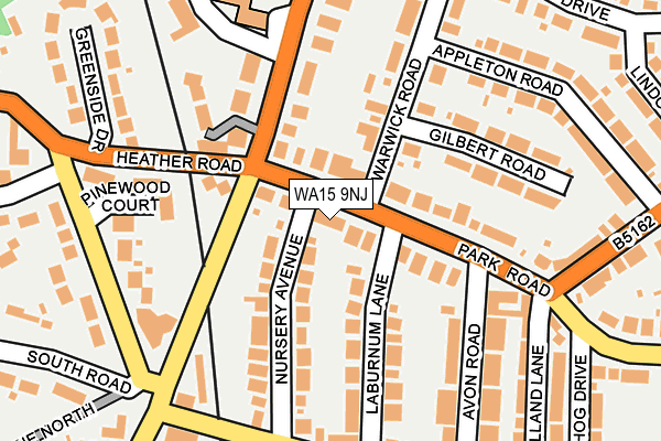 WA15 9NJ map - OS OpenMap – Local (Ordnance Survey) WA15 9NJ map - OS OpenMap – Local (Ordnance Survey)