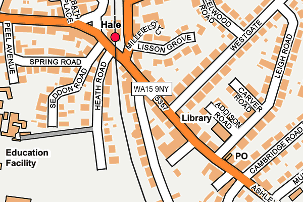 WA15 9NY map - OS OpenMap – Local (Ordnance Survey) WA15 9NY map - OS OpenMap – Local (Ordnance Survey)