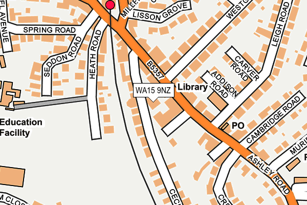 WA15 9NZ map - OS OpenMap – Local (Ordnance Survey) WA15 9NZ map - OS OpenMap – Local (Ordnance Survey)
