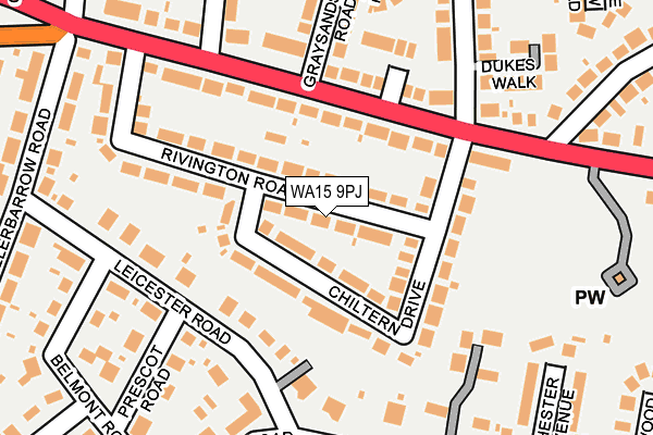 WA15 9PJ map - OS OpenMap – Local (Ordnance Survey) WA15 9PJ map - OS OpenMap – Local (Ordnance Survey)