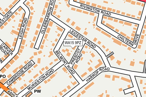 WA15 9PZ map - OS OpenMap – Local (Ordnance Survey) WA15 9PZ map - OS OpenMap – Local (Ordnance Survey)