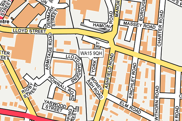 WA15 9QH map - OS OpenMap – Local (Ordnance Survey) WA15 9QH map - OS OpenMap – Local (Ordnance Survey)