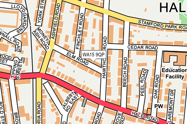 WA15 9QP map - OS OpenMap – Local (Ordnance Survey) WA15 9QP map - OS OpenMap – Local (Ordnance Survey)