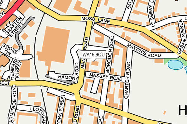 WA15 9QU map - OS OpenMap – Local (Ordnance Survey) WA15 9QU map - OS OpenMap – Local (Ordnance Survey)