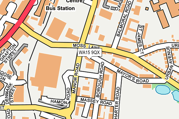 WA15 9QX map - OS OpenMap – Local (Ordnance Survey) WA15 9QX map - OS OpenMap – Local (Ordnance Survey)