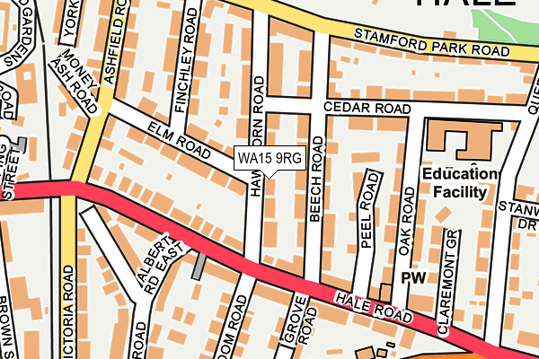 WA15 9RG map - OS OpenMap – Local (Ordnance Survey) WA15 9RG map - OS OpenMap – Local (Ordnance Survey)