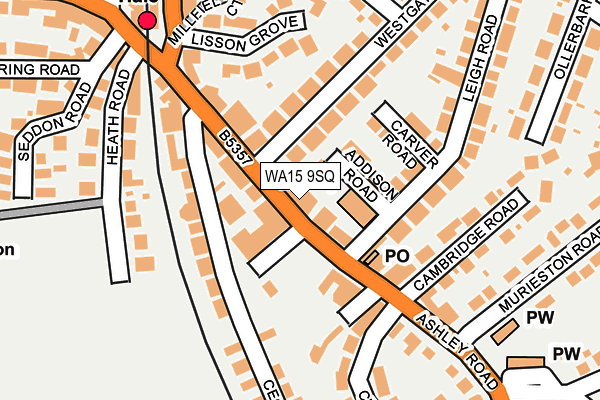 WA15 9SQ map - OS OpenMap – Local (Ordnance Survey) WA15 9SQ map - OS OpenMap – Local (Ordnance Survey)