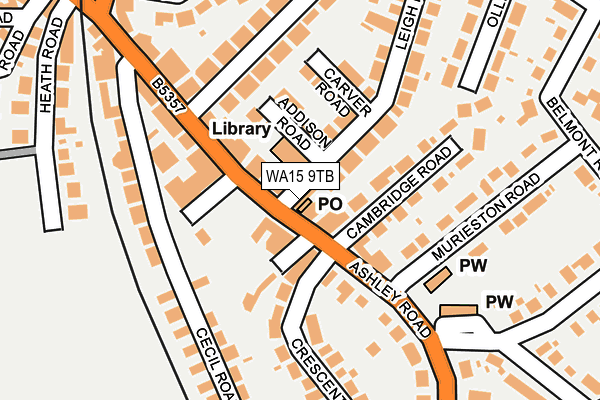 WA15 9TB map - OS OpenMap – Local (Ordnance Survey) WA15 9TB map - OS OpenMap – Local (Ordnance Survey)