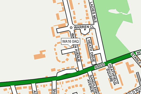 WA16 0AQ map - OS OpenMap – Local (Ordnance Survey) WA16 0AQ map - OS OpenMap – Local (Ordnance Survey)