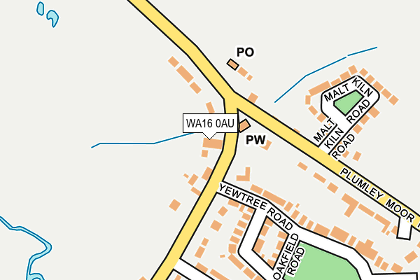 WA16 0AU map - OS OpenMap – Local (Ordnance Survey) WA16 0AU map - OS OpenMap – Local (Ordnance Survey)