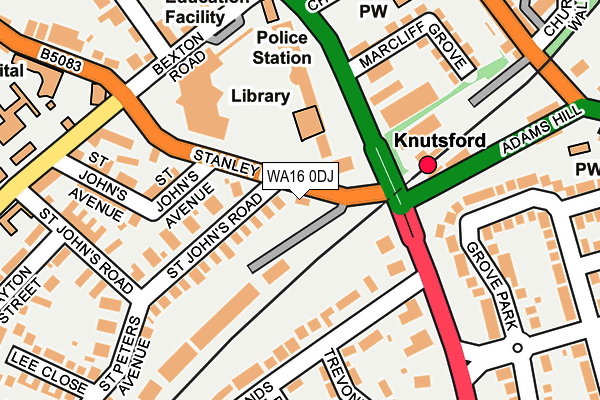 WA16 0DJ map - OS OpenMap – Local (Ordnance Survey) WA16 0DJ map - OS OpenMap – Local (Ordnance Survey)