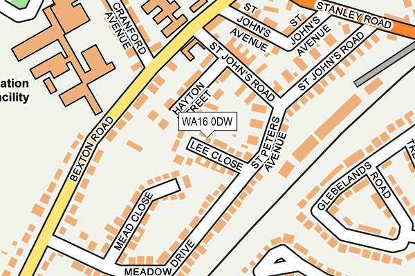 WA16 0DW map - OS OpenMap – Local (Ordnance Survey) WA16 0DW map - OS OpenMap – Local (Ordnance Survey)
