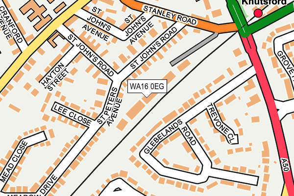 WA16 0EG map - OS OpenMap – Local (Ordnance Survey) WA16 0EG map - OS OpenMap – Local (Ordnance Survey)
