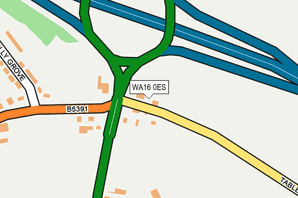 WA16 0ES map - OS OpenMap – Local (Ordnance Survey) WA16 0ES map - OS OpenMap – Local (Ordnance Survey)