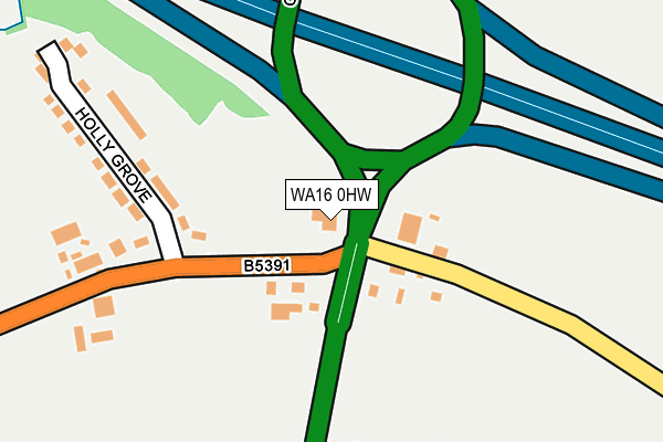 WA16 0HW map - OS OpenMap – Local (Ordnance Survey) WA16 0HW map - OS OpenMap – Local (Ordnance Survey)