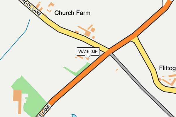 WA16 0JE map - OS OpenMap – Local (Ordnance Survey) WA16 0JE map - OS OpenMap – Local (Ordnance Survey)