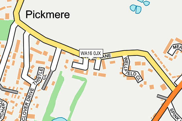 WA16 0JX map - OS OpenMap – Local (Ordnance Survey) WA16 0JX map - OS OpenMap – Local (Ordnance Survey)