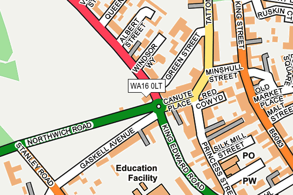 WA16 0LT map - OS OpenMap – Local (Ordnance Survey) WA16 0LT map - OS OpenMap – Local (Ordnance Survey)