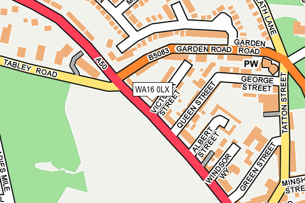 WA16 0LX map - OS OpenMap – Local (Ordnance Survey) WA16 0LX map - OS OpenMap – Local (Ordnance Survey)