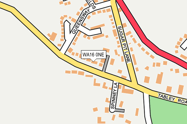 WA16 0NE map - OS OpenMap – Local (Ordnance Survey) WA16 0NE map - OS OpenMap – Local (Ordnance Survey)