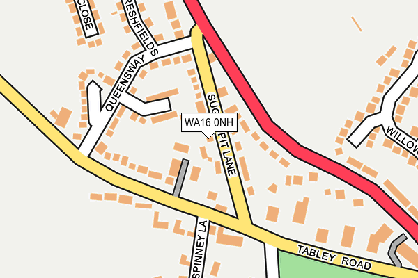 WA16 0NH map - OS OpenMap – Local (Ordnance Survey) WA16 0NH map - OS OpenMap – Local (Ordnance Survey)