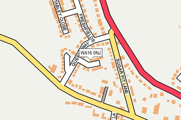 WA16 0NJ map - OS OpenMap – Local (Ordnance Survey) WA16 0NJ map - OS OpenMap – Local (Ordnance Survey)