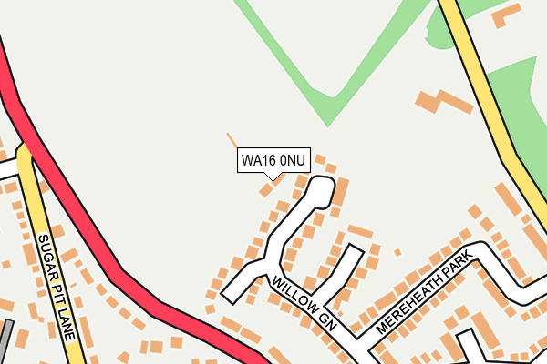 WA16 0NU map - OS OpenMap – Local (Ordnance Survey) WA16 0NU map - OS OpenMap – Local (Ordnance Survey)