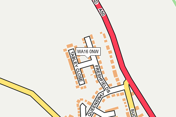 WA16 0NW map - OS OpenMap – Local (Ordnance Survey) WA16 0NW map - OS OpenMap – Local (Ordnance Survey)
