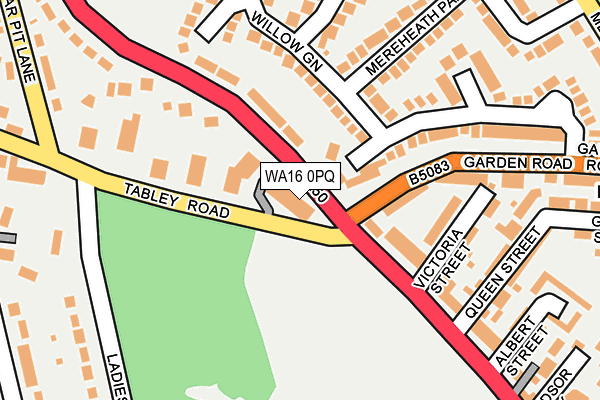WA16 0PQ map - OS OpenMap – Local (Ordnance Survey) WA16 0PQ map - OS OpenMap – Local (Ordnance Survey)
