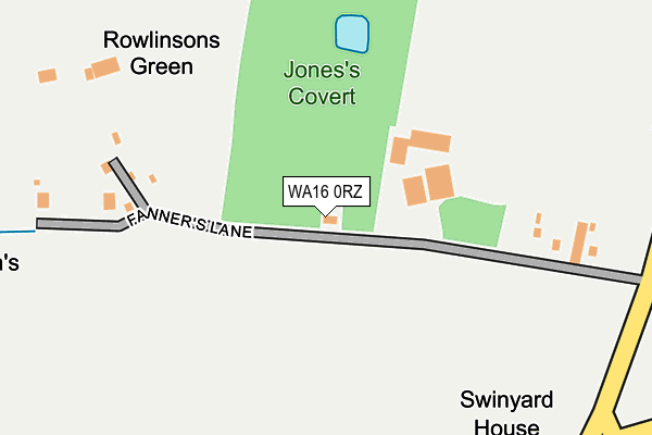WA16 0RZ map - OS OpenMap – Local (Ordnance Survey) WA16 0RZ map - OS OpenMap – Local (Ordnance Survey)