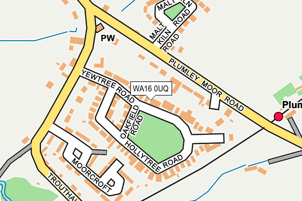 WA16 0UQ map - OS OpenMap – Local (Ordnance Survey)
