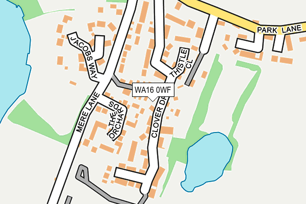 WA16 0WF map - OS OpenMap – Local (Ordnance Survey) WA16 0WF map - OS OpenMap – Local (Ordnance Survey)